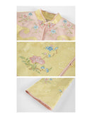 Charm 2-Piece Embroidered Jacquard Cheongsam Set