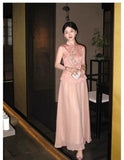 Ming 2-Piece Jacquard Linen Cheongsam Set
