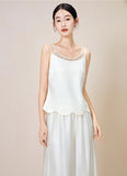 Yuan Black Viscose Wide-Leg Pants Cheongsam