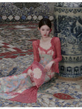 Elle Gradient Floral Lace Cheongsam Dress