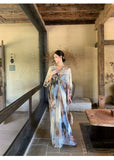 Sodalite Ink-Splash Print Cheongsam Dress