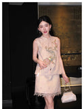 Celeste 2-Piece Pink Embroidered Cheongsam Set