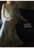 Acme 2-Piece Lace Shawl Slip Dress Cheongsam Set