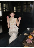 Aurora 2-Piece Linen Embroidered Cheongsam Set