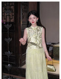 Penelope 2-Piece Wax-Dye Beaded Cheongsam Set