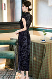 Virtue Diamond Velvet Cheongsam Dress