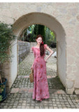 Lavinia Gradient Gold Print Cheongsam Dress