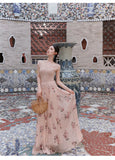 Monarch Gradient Floral Pleated Cheongsam Skirt