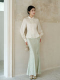 Cassandra White Embroidered Cheongsam Top