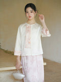 Katarina Cloud White Loose Cheongsam Top
