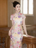 Arcturus Crabapple Blue Short Cheongsam