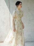 Villa Print Cheongsam Dress