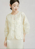 Lily Beige Sequin Embroidered Cheongsam Coat
