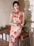 Anya Red Jacquard Cheongsam Dress