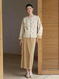Wilhelma 2-Piece Embroidered Jacquard Cheongsam Set