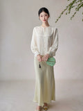 Symphony Cream Jacquard Cheongsam Top