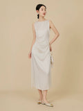 Ballad Cursive Jacquard Silk Cheongsam Dress