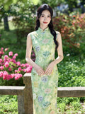 Hannelore Green Bamboo Leaf Cheongsam Dress