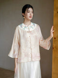Yarrow Silk Embroidered Cheongsam Top