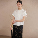 Natalia 2-Piece Cloud White Top Cheongsam Set