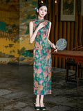 Clematis Jacquard Cheongsam Dress