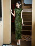Virtue Diamond Velvet Cheongsam Dress