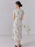 Rina Ink Wash Print Cheongsam Dress