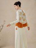 Pinnacle Orange Vest Modern Cheongsam