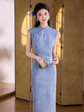 Georgina Sky Blue Lace Cheongsam Dress