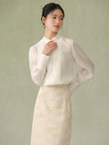Velvet Cloud White Lightweight Cheongsam Top