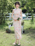 Evangeline Pink Slim-Fit Cheongsam Dress