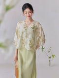 Moderato Green Cheongsam Top