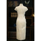 Marigold Silk Floral Cheongsam Dress