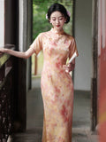 Onyx Orange Lightweight Cheongsam Dress