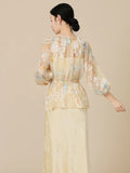 Raffaella 2-Piece Yellow Silk Cheongsam Set