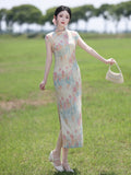 Viviana Ink Blossom Slim-Fit Cheongsam Dress