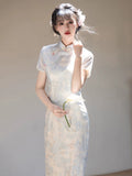 Summit Monet Flower Jacquard Cheongsam