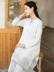 Odette 2-Piece Wool Knitted Cheongsam Set