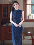 Kaida Navy Lace Cheongsam Dress