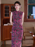 Zinnia Fuchsia Lace Cheongsam Dress