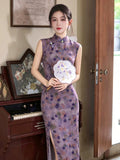 Magnolia Purple Lightweight Cheongsam Dress