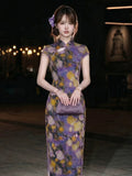 Ramona Purple Modern Cheongsam Dress