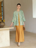 Paramount Light Smoke Blue Silk Cheongsam Coat