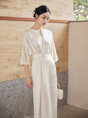 Sura Cheongsam Dress White Polyester