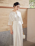 Sura Cheongsam Dress White Polyester