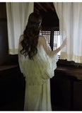 Acme 2-Piece Lace Shawl Slip Dress Cheongsam Set