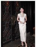 Stardust 2-Piece Jacquard Embroidered Cheongsam Set