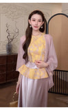 Yuna 2-Piece Jacquard Chiffon Cheongsam Set