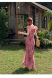 Lavinia Gradient Gold Print Cheongsam Dress