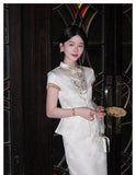 Stardust 2-Piece Jacquard Embroidered Cheongsam Set